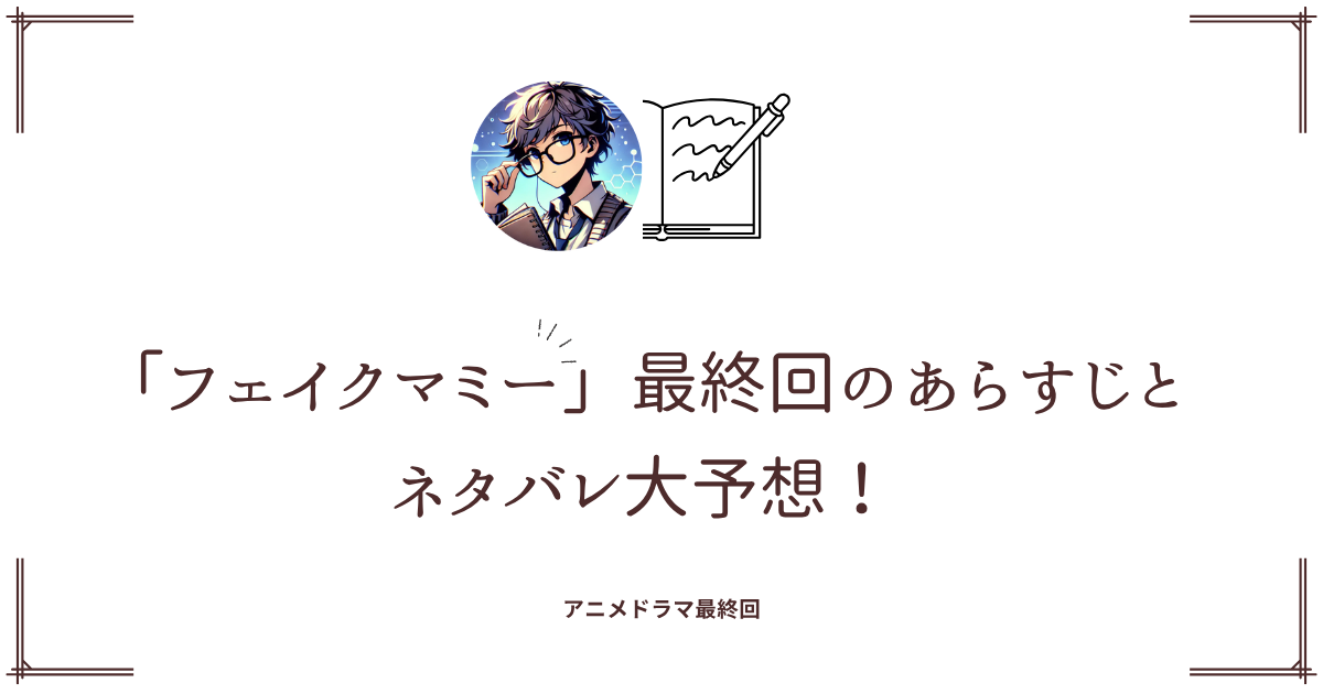 「フェイクマミー」最終回のあらすじとネタバレ大予想!いろはの父親の正体と原作情報も徹底解説