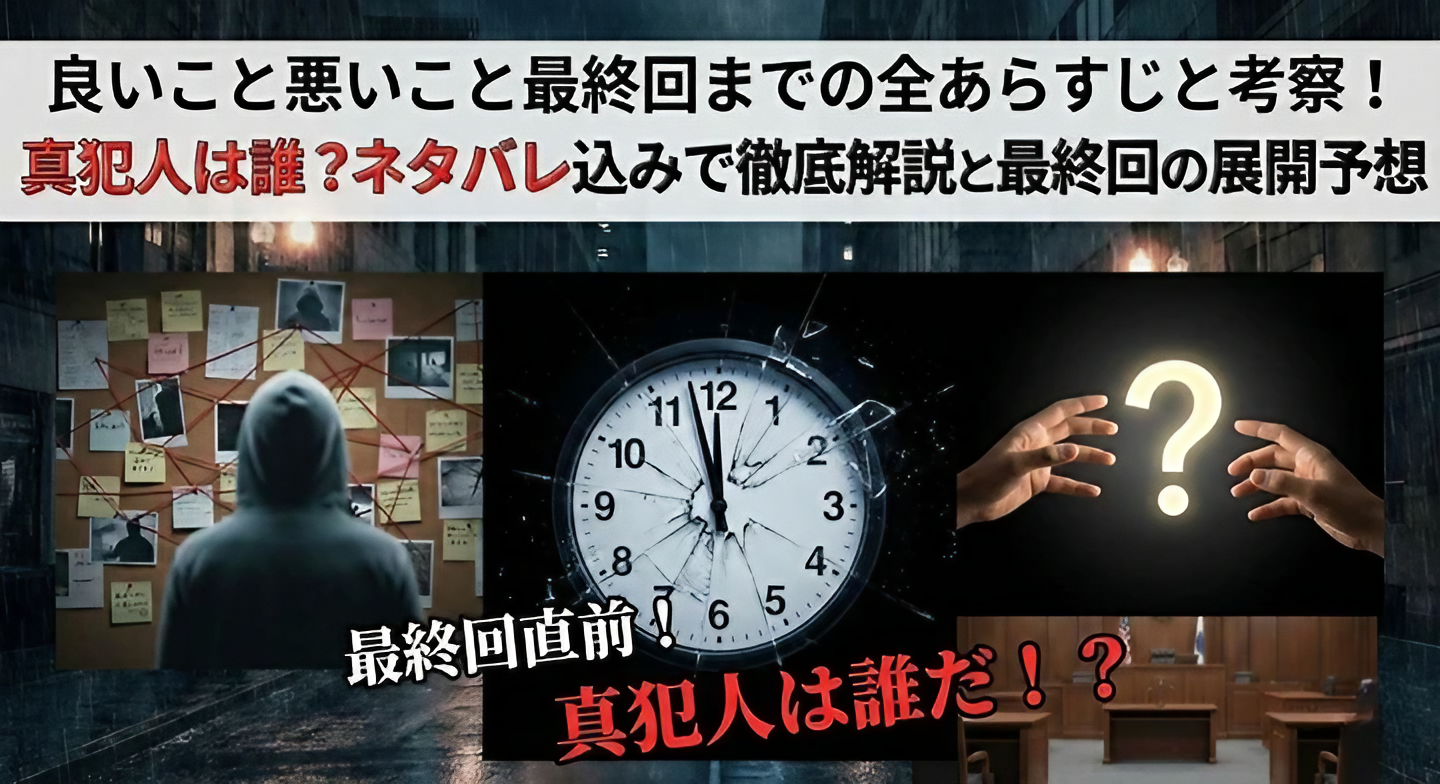良いこと悪いこと最終回までの全あらすじと考察！真犯人は誰？ネタバレ込みで徹底解説｜最終回の展開予想