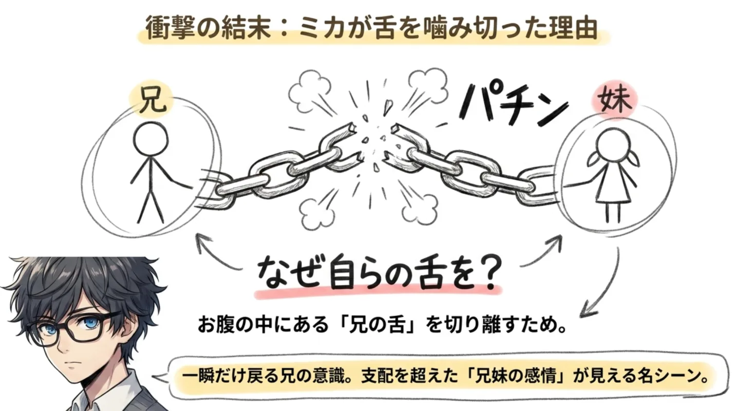衝撃の結末：ミカが舌を噛み切った理由