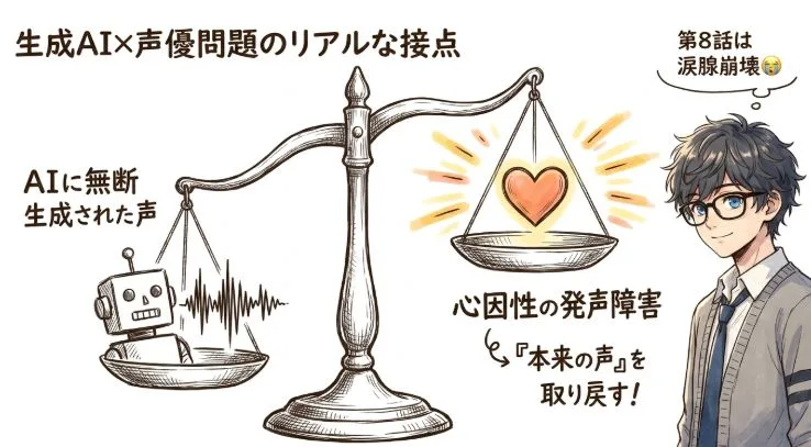 レジェンド声優登場と生成AIの問題(第7〜8話)