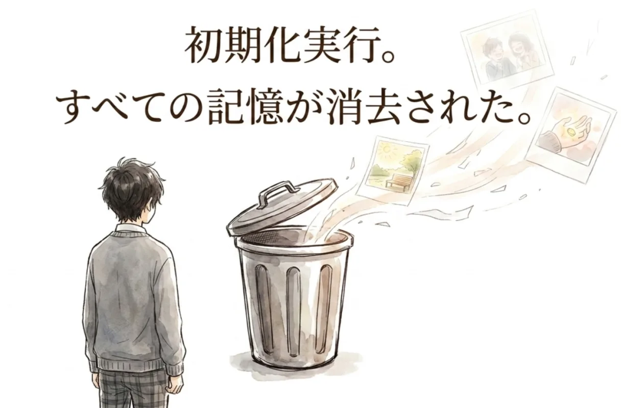 初期化実行。すべての記憶が消去された。