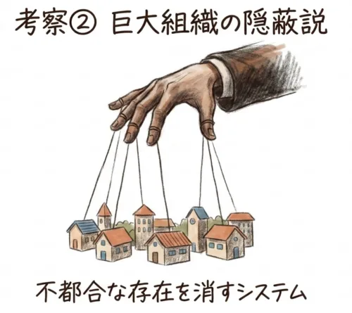 考察２：巨大組織の隠蔽説